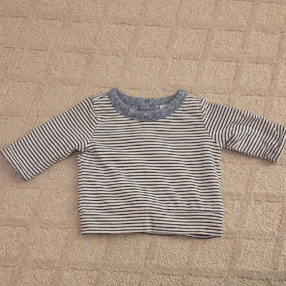 GAP Kids Long Sleeve Shirt - Navy and White Stripes (Reversable)
